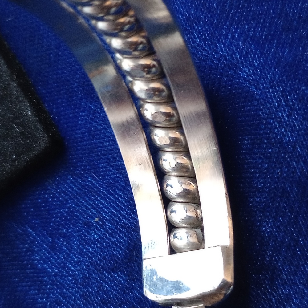 Sterling Silver Twisted Coil Cuff Bracelet Stamped Sterling - Picture 13 of 14